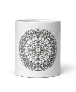 Taza Blanca Roseton Gotico