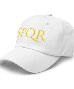 Gorra SPQR Blanca Dorada Izquierdo